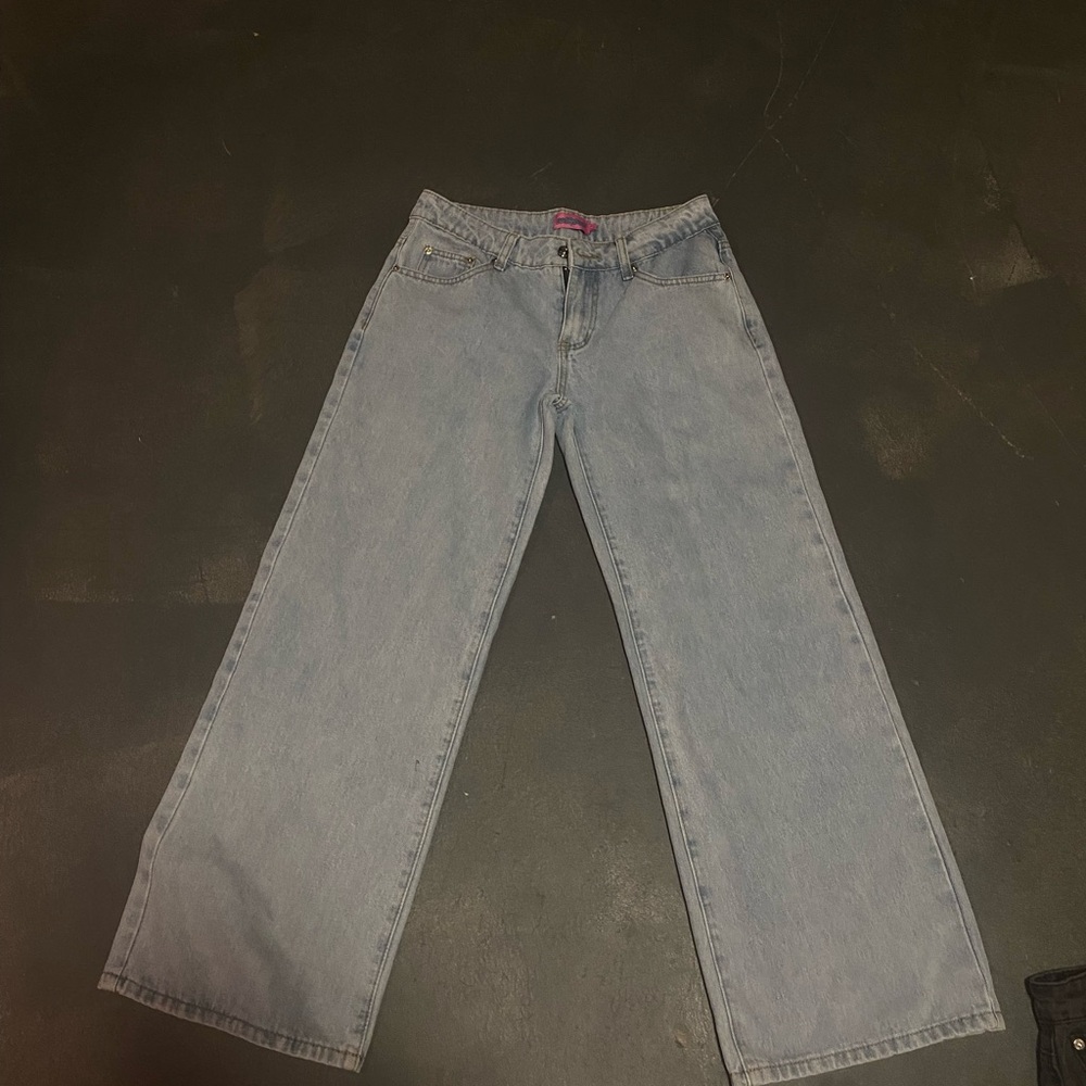 Edikted Light Blue Flare & Wide Leg Jeans